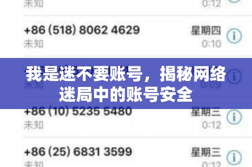 我是迷不要账号，揭秘网络迷局中的账号安全