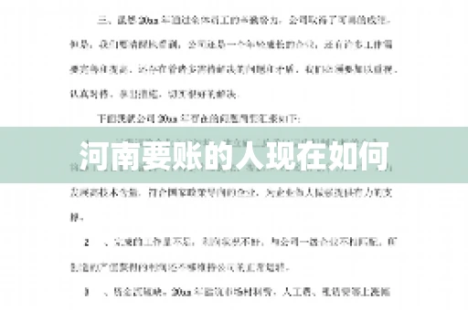 河南要账的人现在如何