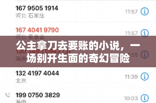 公主拿刀去要账的小说，一场别开生面的奇幻冒险