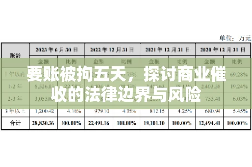 要账被拘五天，探讨商业催收的法律边界与风险