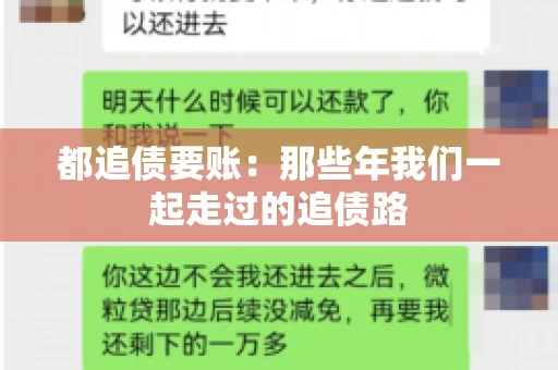 都追债要账：那些年我们一起走过的追债路