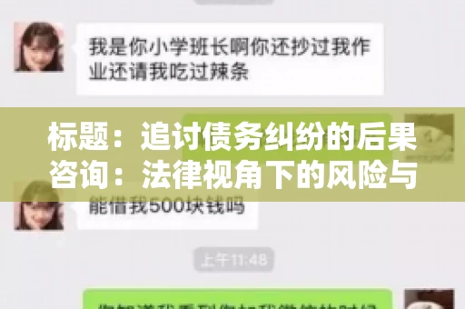 标题：追讨债务纠纷的后果咨询：法律视角下的风险与应对