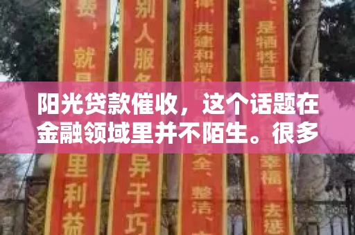 阳光贷款催收，这个话题在金融领域里并不陌生。很多人在贷款过程中，都可能遇到催收的情况。那么，阳光贷款催收是哪个公司呢？今天，我们就来聊聊这个话题。
